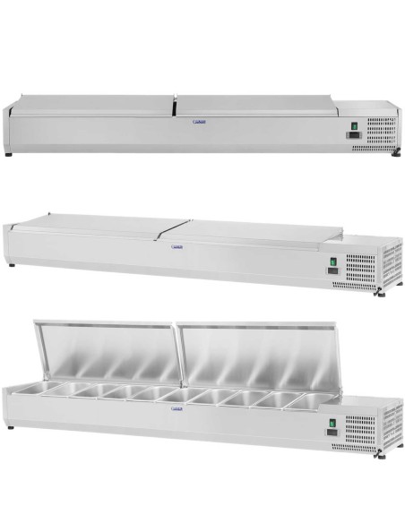 Aušinimo viršus su plieniniu dangteliu 10x GN1/4 200cm