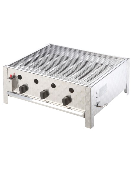 3 degiklių gastronominis dujinis grilis su grotelėmis RASCAL 10 kW