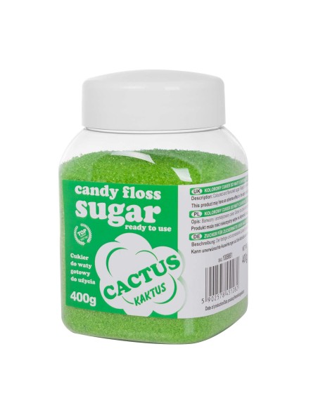 Spalvotas cukraus vatos žalias kaktuso skonio cukrus 400g Spalvotas cukraus vatos žalias kaktuso skonio cukrus 400g
