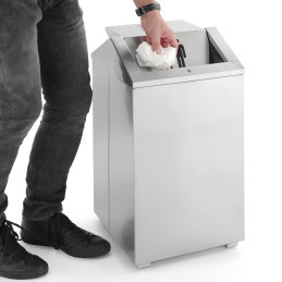 Pastatoma nerūdijančio plieno šiukšlių dėžė su pasukamu dangteliu 43L