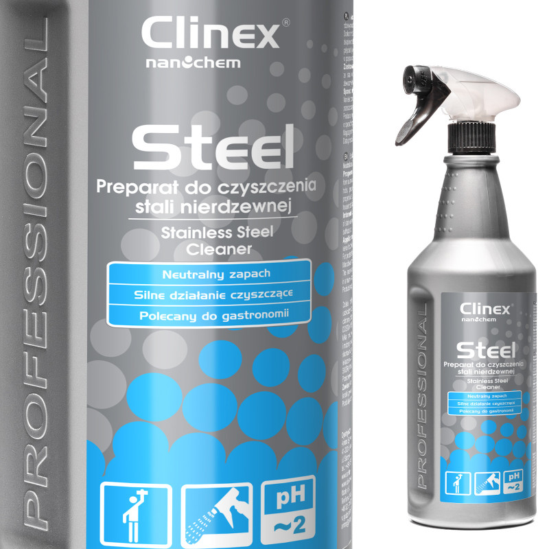 Skystis baldams ir nerūdijančio plieno prietaisams plauti CLINEX Gastro Steel 1L