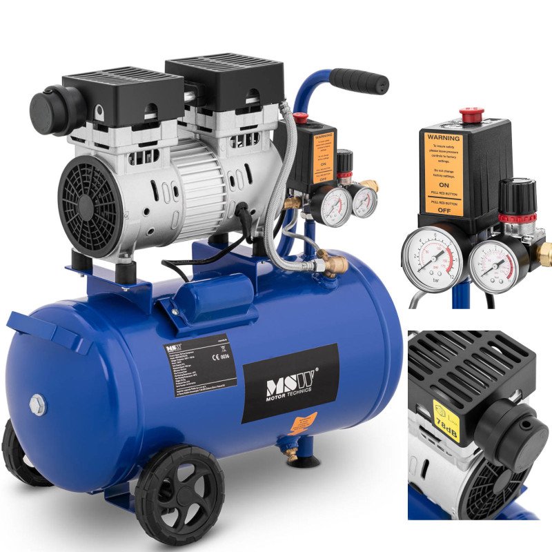 Kompresorius be alyvos mobilus oro kompresorius su manometru 6-8 barai 24 l/6,3 GAL 750 W