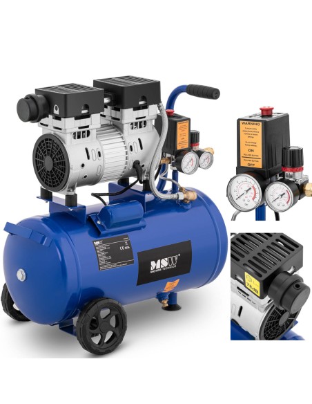 Kompresorius be alyvos mobilus oro kompresorius su manometru 6-8 barai 24 l/6,3 GAL 750 W Kompresorius be alyvos mobilus oro kompresorius su manometru 6-8 barai 24 l/6,3 GAL 750 W
