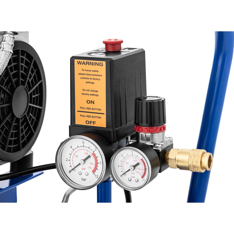 Kompresorius be alyvos mobilus oro kompresorius su manometru 6-8 barai 24 l/6,3 GAL 750 W