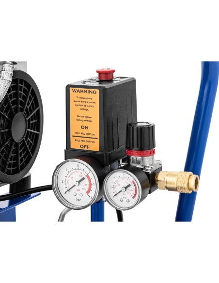 Kompresorius be alyvos mobilus oro kompresorius su manometru 6-8 barai 24 l/6,3 GAL 750 W Kompresorius be alyvos mobilus oro kompresorius su manometru 6-8 barai 24 l/6,3 GAL 750 W