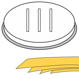 Makaronų gaminimo aparatas PAPPARDLE plačios juostelės 5 skylutės 16x1 mm MPF2.5/4 - Hendi 229385
