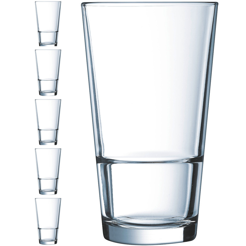 Aukštas stiklinis Arcoroc STACK UP 350 ml 6 vnt. rinkinys - Hendi H7763 Aukštas stiklinis Arcoroc STACK UP 350 ml 6 vnt. rinkinys - Hendi H7763