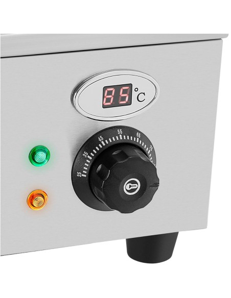 Bain marie elektrinis furšetinis šildytuvas su čiaupu ir dangteliu 6 x GN 37 l 1800 W
