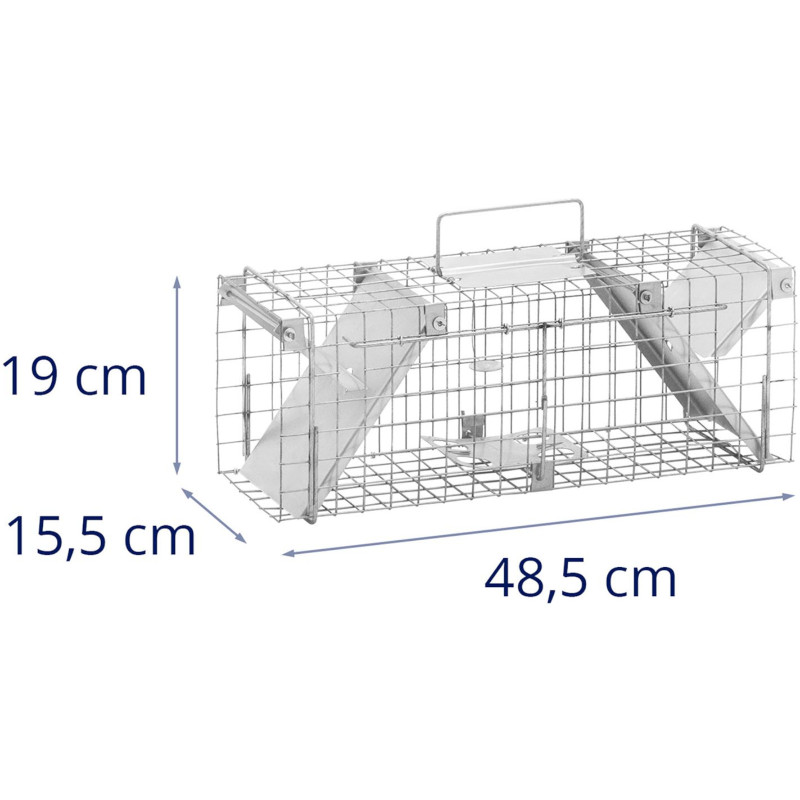 Gyvi gaudyklė kiaunėlėms, žiurkėms, graužikams, dvipusė 50 x 20 x 17 cm, akių dydis 25 x 25 mm