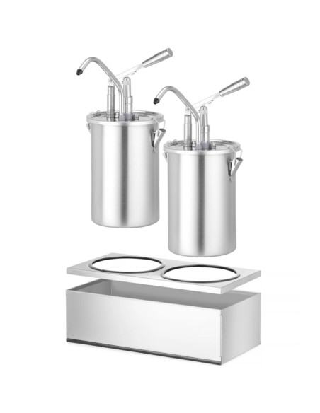 Padažų indelis su dozatoriumi ir pagrindu dvigubas Plienas 2 x 4,5 l - Hendi 558119 Padažų indelis su dozatoriumi ir pagrindu dvigubas Plienas 2 x 4,5 l - Hendi 558119