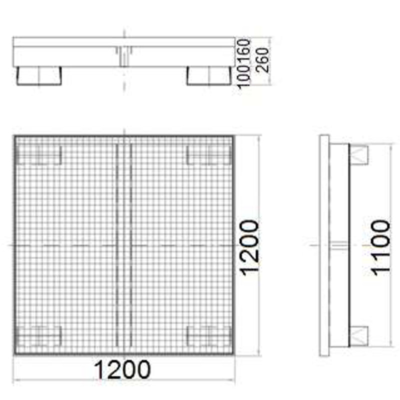 Metalinis karteris 4 statinėms 200L 120x120cm