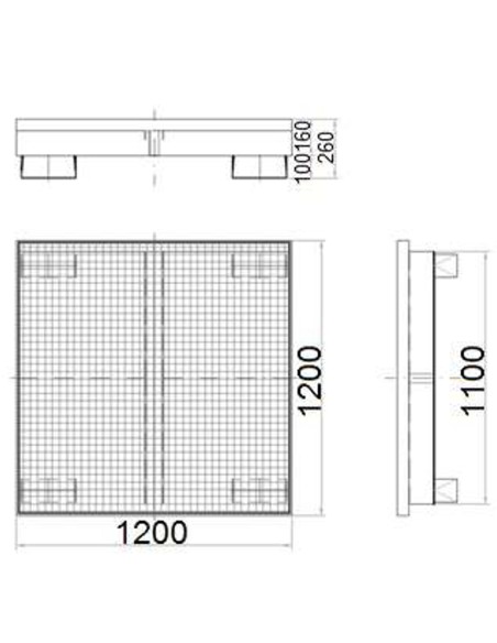 Metalinis karteris 4 statinėms 200L 120x120cm Metalinis karteris 4 statinėms 200L 120x120cm