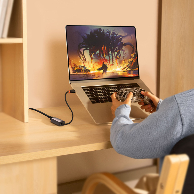 Išorinis tinklo adapteris LAN USB-C RJ45 100Mbps pilka