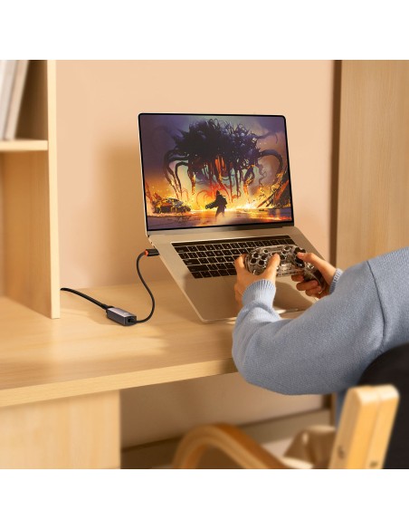 Išorinis tinklo adapteris LAN USB-C RJ45 100Mbps pilka Išorinis tinklo adapteris LAN USB-C RJ45 100Mbps pilka