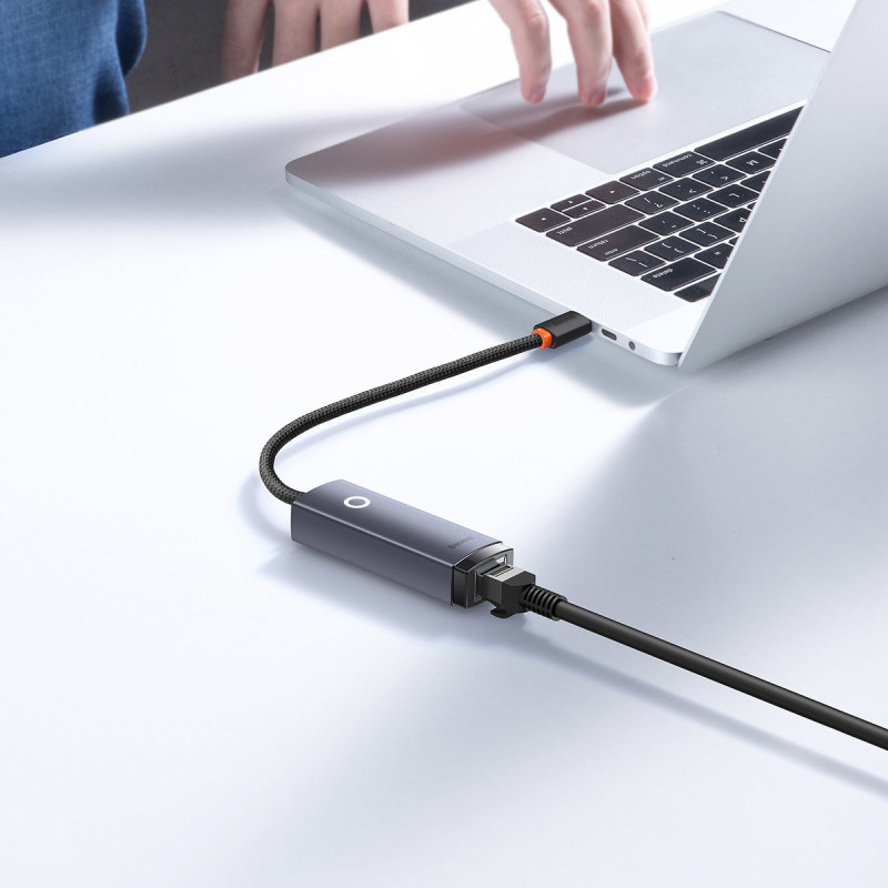 Išorinis tinklo adapteris LAN USB-C RJ45 100Mbps pilka