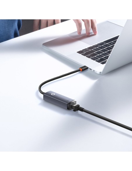 Išorinis tinklo adapteris LAN USB-C RJ45 100Mbps pilka Išorinis tinklo adapteris LAN USB-C RJ45 100Mbps pilka
