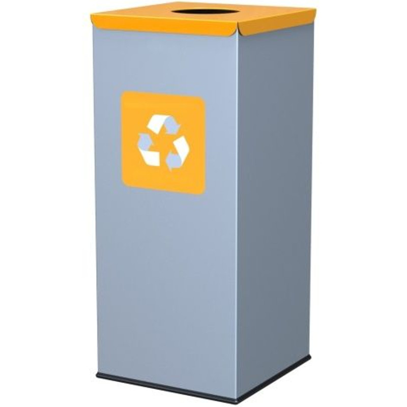 Metalo atliekų rūšiavimo dėžė 30x30x70cm 60L PLASTIKAS - geltonas dangtelis Metalo atliekų rūšiavimo dėžė 30x30x70cm 60L PLASTIKAS - geltonas dangtelis