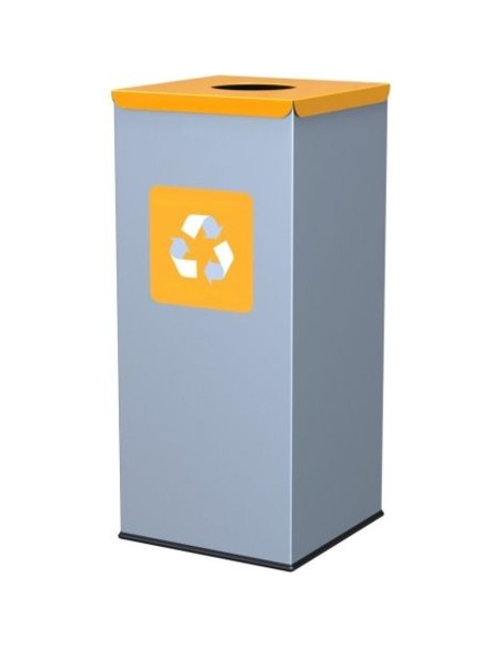 Metalo atliekų rūšiavimo dėžė 30x30x70cm 60L PLASTIKAS - geltonas dangtelis Metalo atliekų rūšiavimo dėžė 30x30x70cm 60L PLASTIKAS - geltonas dangtelis