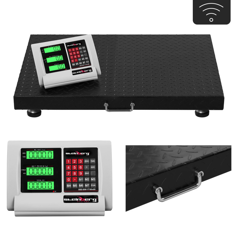 Svorio saugojimo platforma bevielis WiFi SBS-BW-1T LCD iki 1 tonos