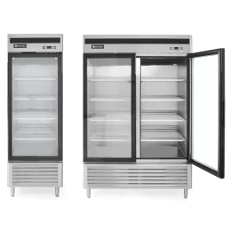 Kitchen Line 1 durų stiklinė šaldytuvo spintelė 610L - Hendi 233160