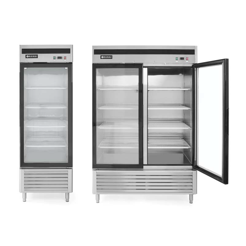 Kitchen Line 1 durų stiklinė šaldytuvo spintelė 610L - Hendi 233160