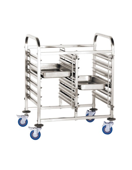 Dvigubas vežimėlis konteineriams 12 x GN 1/1 - Hendi 810569