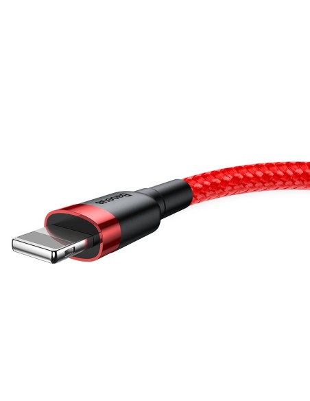 Patvarus lankstus kabelis USB laidas iPhone iPhone Lightning QC3.0 2.4A 0.5M raudonas Patvarus lankstus kabelis USB laidas iPhone iPhone Lightning QC3.0 2.4A 0.5M raudonas