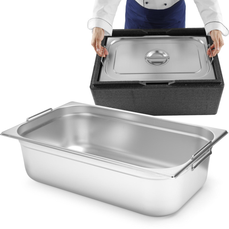 Maitinimo konteineris GN 1/1 su ištraukiamomis rankenomis 530x325x150mm 21L 817148 Maitinimo konteineris GN 1/1 su ištraukiamomis rankenomis 530x325x150mm 21L 817148