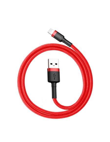 Patvarus lankstus kabelis USB laidas iPhone iPhone Lightning QC3.0 2.4A 0.5M raudonas Patvarus lankstus kabelis USB laidas iPhone iPhone Lightning QC3.0 2.4A 0.5M raudonas