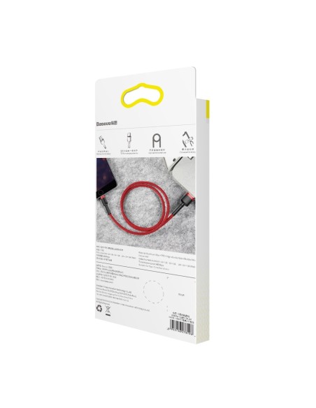 Patvarus lankstus kabelis USB laidas iPhone iPhone Lightning QC3.0 2.4A 0.5M raudonas Patvarus lankstus kabelis USB laidas iPhone iPhone Lightning QC3.0 2.4A 0.5M raudonas