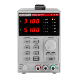 Laboratorinis maitinimo šaltinis su atminties funkcija 0-30VDC 0-10A S-LS-32