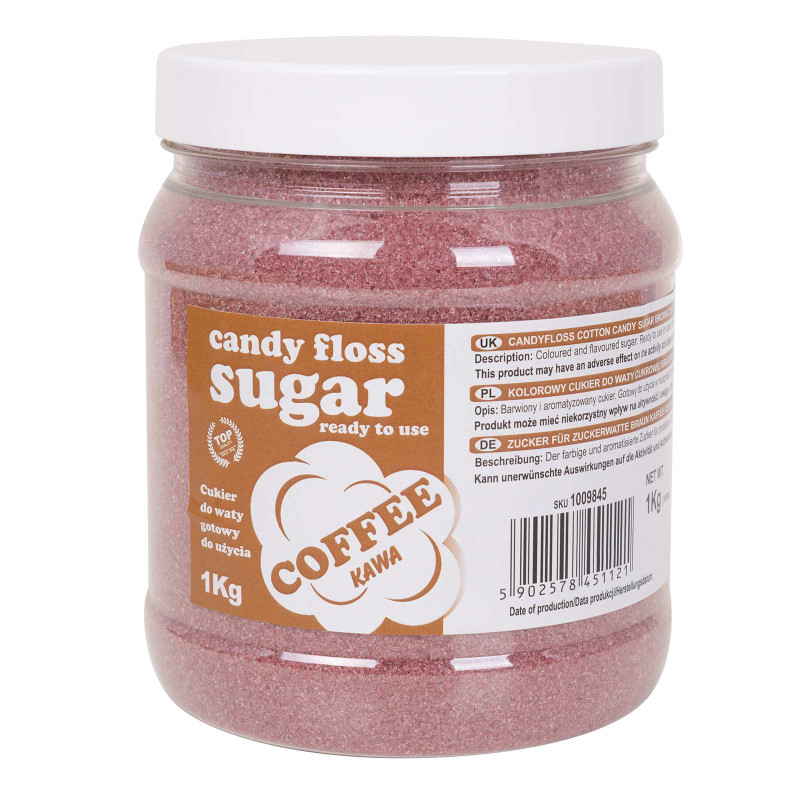 Spalvotas cukraus vatos rudos kavos skonio 1kg Spalvotas cukraus vatos rudos kavos skonio 1kg