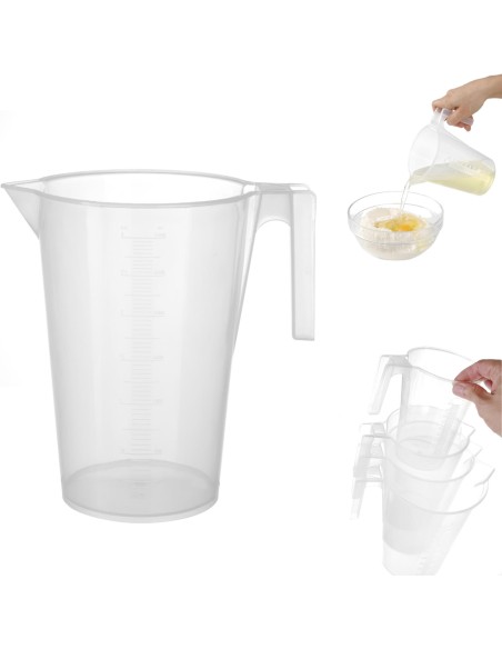 Virtuvinis matavimo ąsotis su matavimo puodeliu iš polipropileno, sukraunamas 3L - HENDI 567845