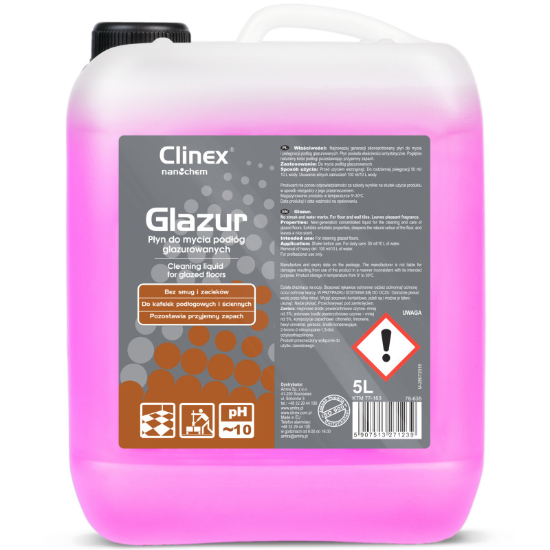 Skystis akmens glazūruotų plytelių grindų plovimui CLINEX Glazur 5L
