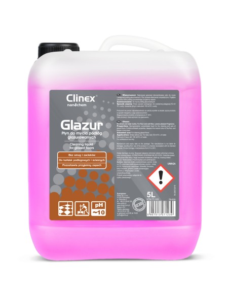 Skystis akmens glazūruotų plytelių grindų plovimui CLINEX Glazur 5L Skystis akmens glazūruotų plytelių grindų plovimui CLINEX Glazur 5L