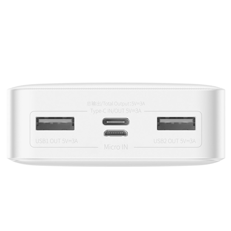 Bipow greito įkrovimo maitinimo blokas 20000mAh 15W USB microUSB 25cm baltas