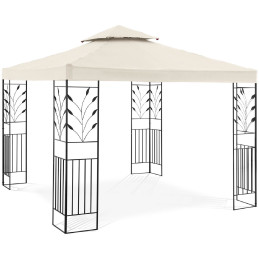 Sodo paviljono dekoratyvinė pavėsinė sulankstoma 3 x 3 x 2,6 m kremo