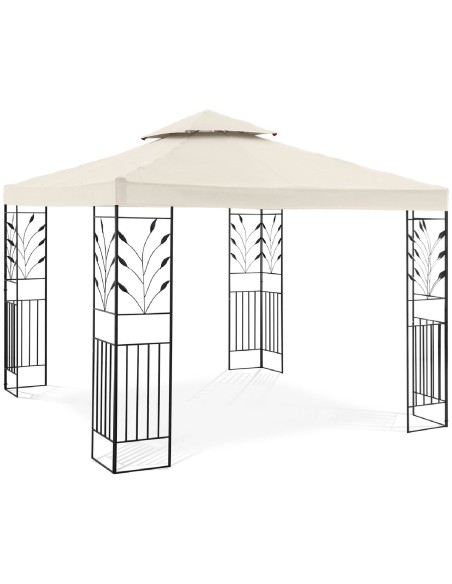 Sodo paviljono dekoratyvinė pavėsinė sulankstoma 3 x 3 x 2,6 m kremo Sodo paviljono dekoratyvinė pavėsinė sulankstoma 3 x 3 x 2,6 m kremo
