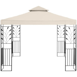 Sodo paviljono dekoratyvinė pavėsinė sulankstoma 3 x 3 x 2,6 m kremo