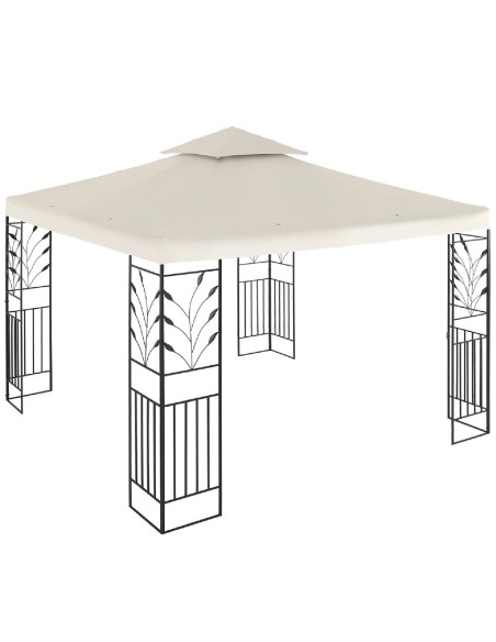 Sodo paviljono dekoratyvinė pavėsinė sulankstoma 3 x 3 x 2,6 m kremo Sodo paviljono dekoratyvinė pavėsinė sulankstoma 3 x 3 x 2,6 m kremo