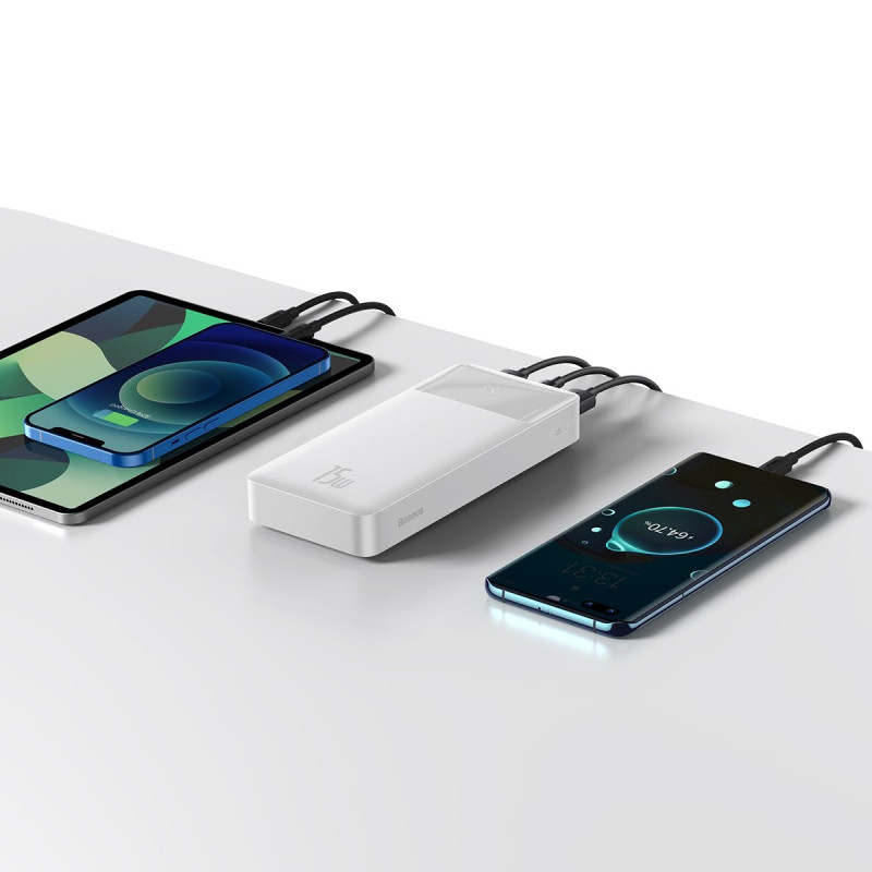 Bipow greito įkrovimo maitinimo blokas 20000mAh 15W USB microUSB 25cm baltas