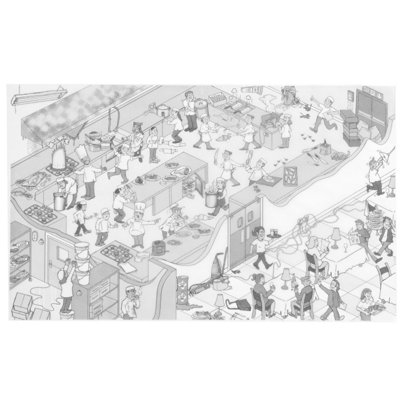 Pergamentinis popierius bulvyčių užkandžiams spaudai KITCHEN 500 vnt 258x425 mm - Hendi 678206