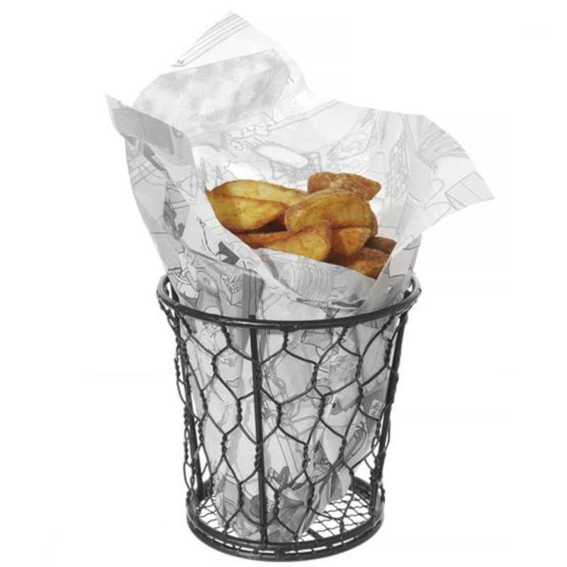 Pergamentinis popierius bulvyčių užkandžiams spaudai KITCHEN 500 vnt 258x425 mm - Hendi 678206