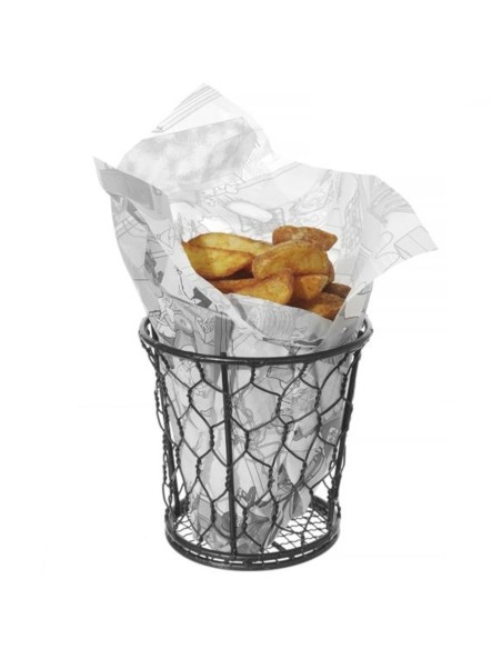 Pergamentinis popierius bulvyčių užkandžiams spaudai KITCHEN 500 vnt 258x425 mm - Hendi 678206