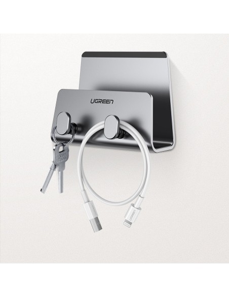 Sieninis laikiklis išmaniajam telefonui ir planšetiniam kompiuteriui, metalinė juoda lipni pakaba Sieninis laikiklis išmaniajam telefonui ir planšetiniam kompiuteriui, metalinė juoda lipni pakaba