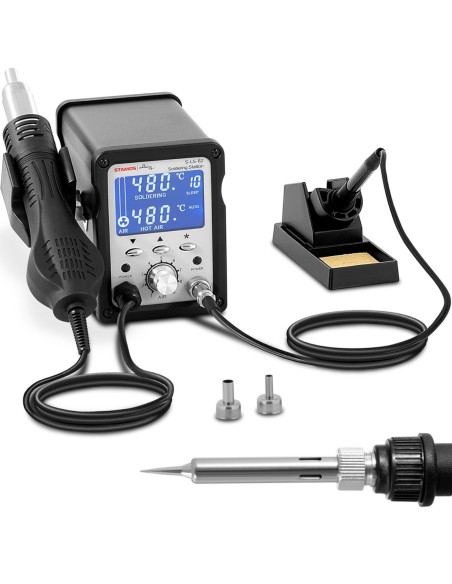 Karšto oro litavimo stotis SMD LCD 200-480C 102W 750W Karšto oro litavimo stotis SMD LCD 200-480C 102W 750W
