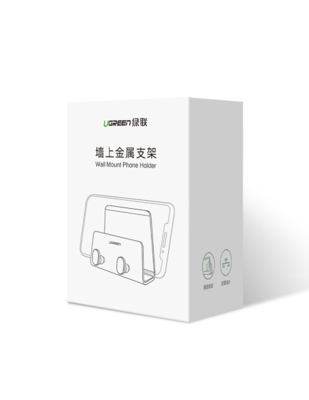 Sieninis laikiklis išmaniajam telefonui ir planšetiniam kompiuteriui, metalinė juoda lipni pakaba Sieninis laikiklis išmaniajam telefonui ir planšetiniam kompiuteriui, metalinė juoda lipni pakaba