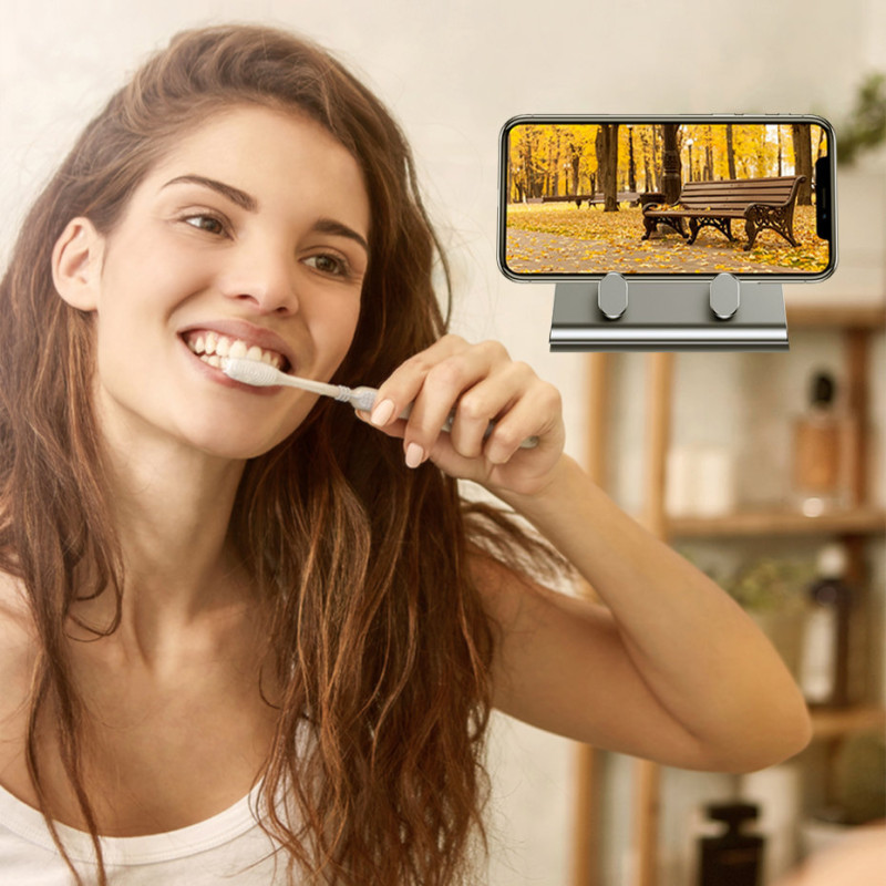 Sieninis laikiklis išmaniajam telefonui ir planšetiniam kompiuteriui, metalinė juoda lipni pakaba