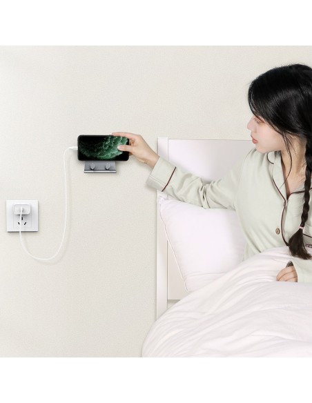 Sieninis laikiklis išmaniajam telefonui ir planšetiniam kompiuteriui, metalinė juoda lipni pakaba Sieninis laikiklis išmaniajam telefonui ir planšetiniam kompiuteriui, metalinė juoda lipni pakaba