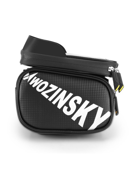 Dviračio rėmo krepšys su telefono dėklu 1,5 l juodos spalvos